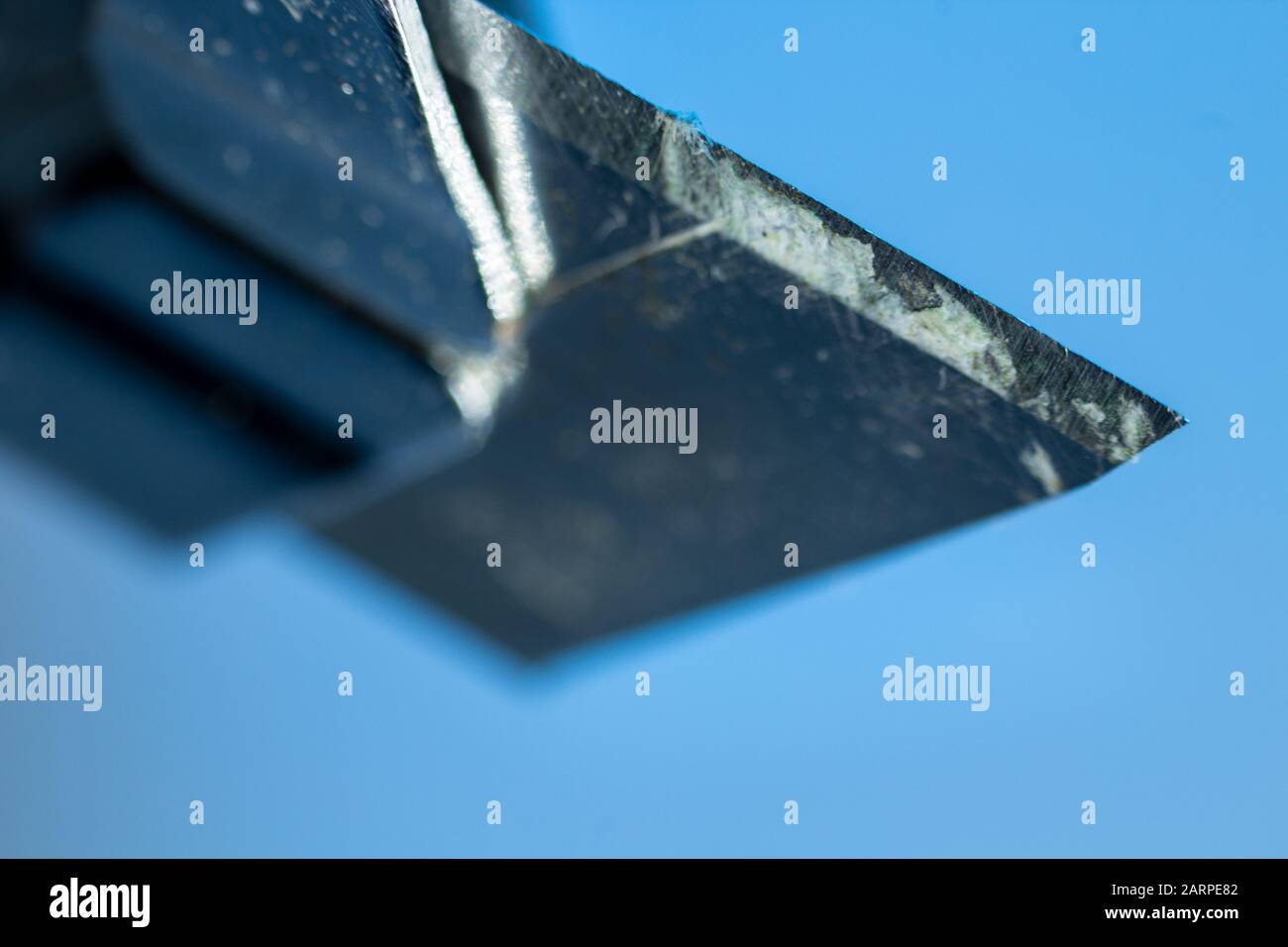 Makrobild eines Teppichmessers Stockfoto