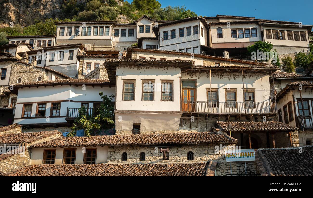 Stadt mit tausend Fenstern, Berat, Albanien Stockfoto