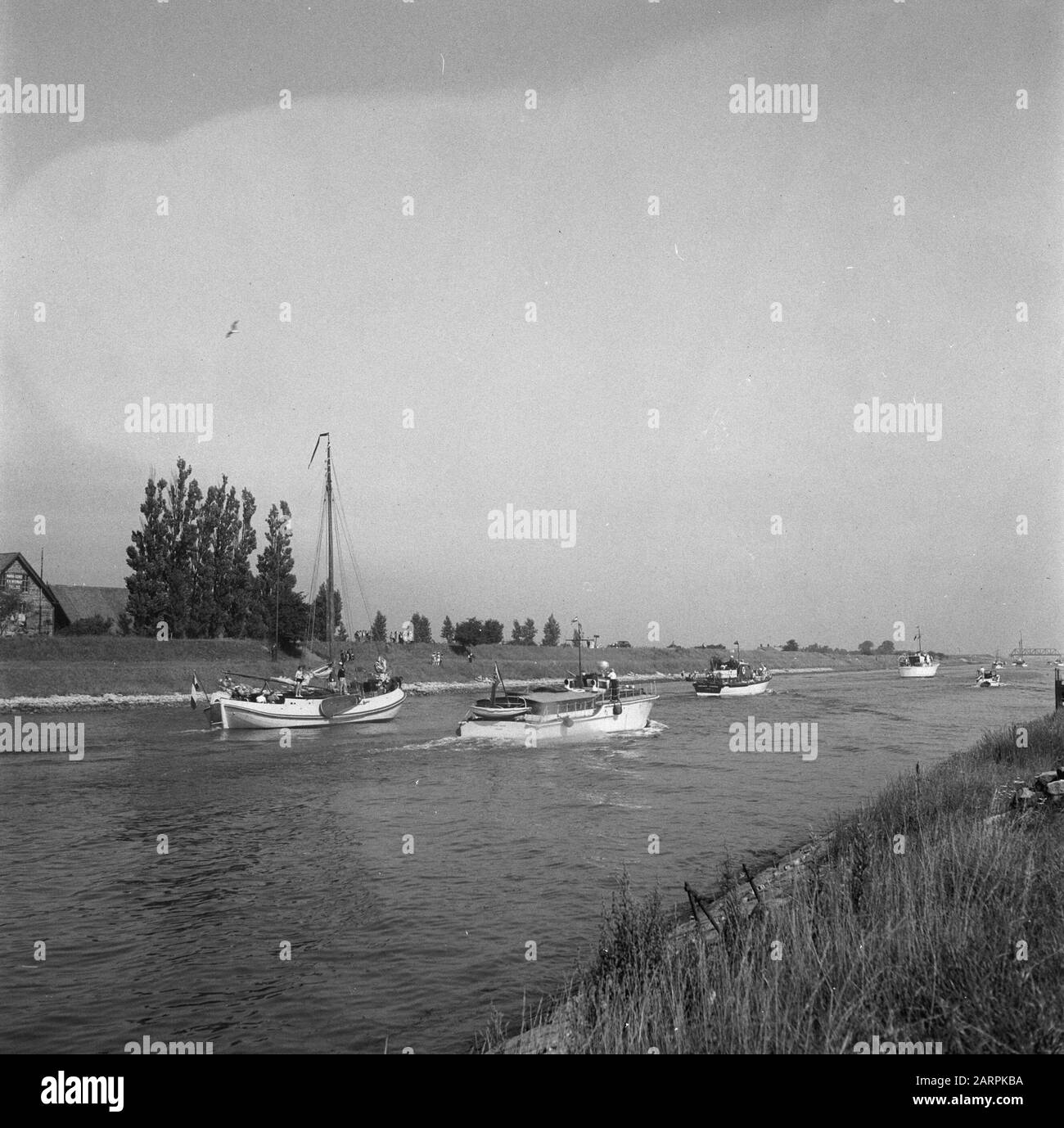 Internationaler Kreuzzug für Motorboote Terneuzen Datum: 25. Juli 1948 Ort: Terneuzen, Zeeland Schlüsselwörter: Kreuzzüge, Motorboote Stockfoto