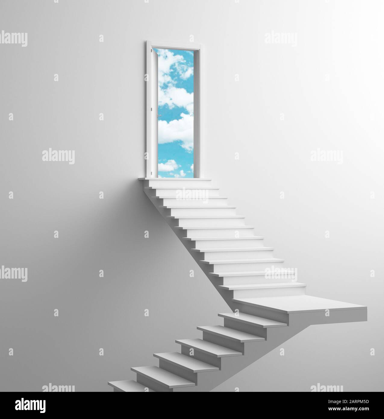 Lange Treppen mit vielen Stufen, Konzept 3d-Rendering Stockfoto