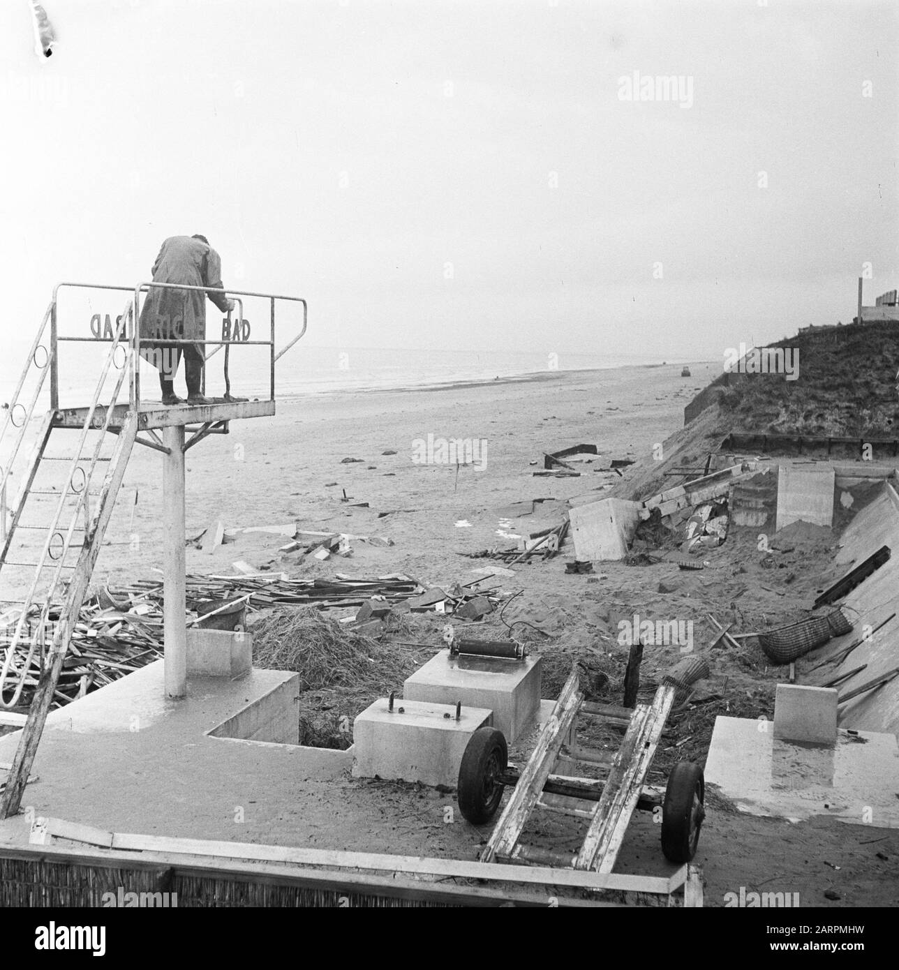 Vernielingen Riche Bad Zandvoort Datum: 10. Februar 1953 Stichwörter: DRAINTS Stockfoto