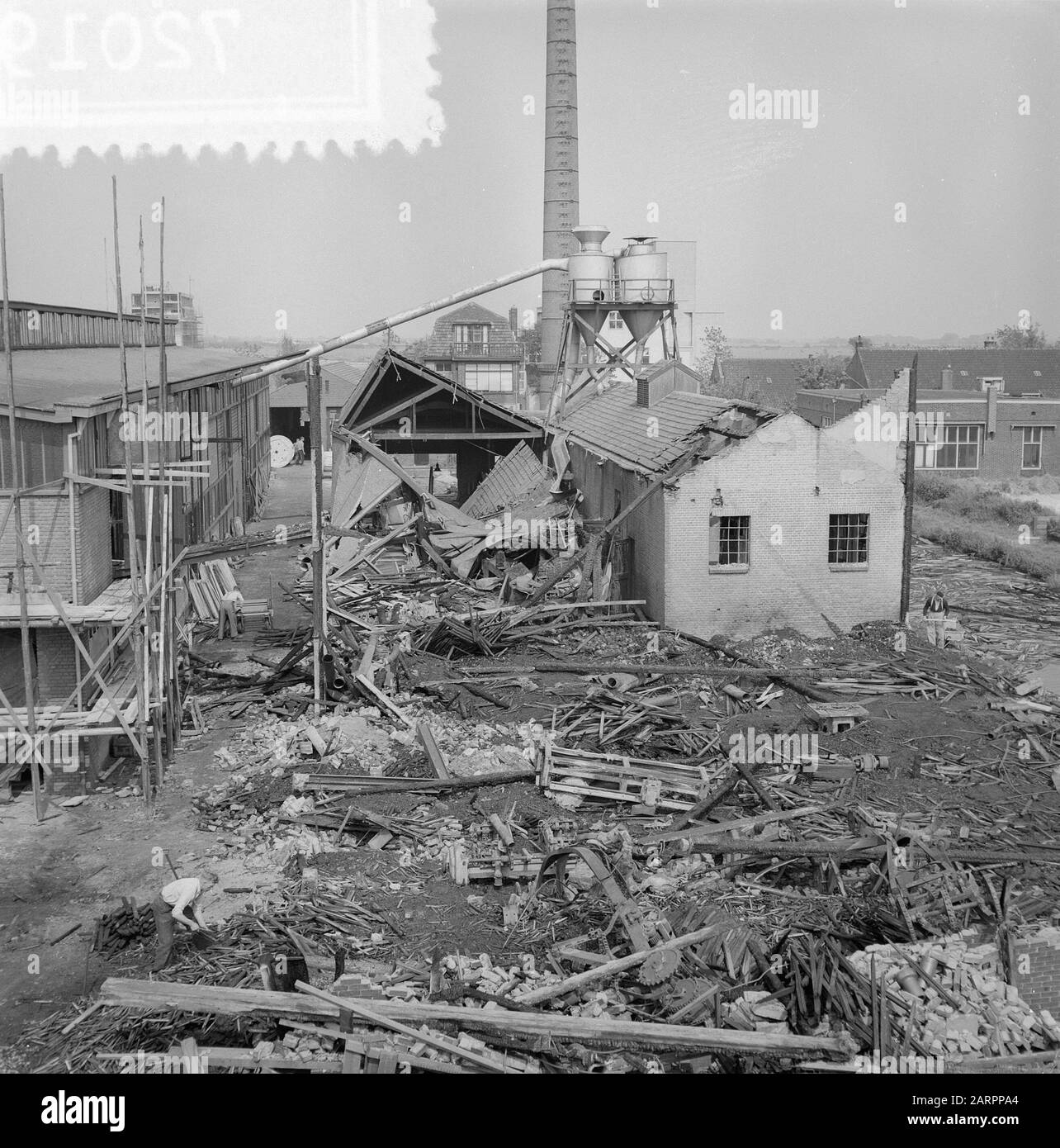 Burnded Raamlijstenfabriek Datum: 22. Juni 1955 Ort: Delft, Zuid-Holland Stockfoto