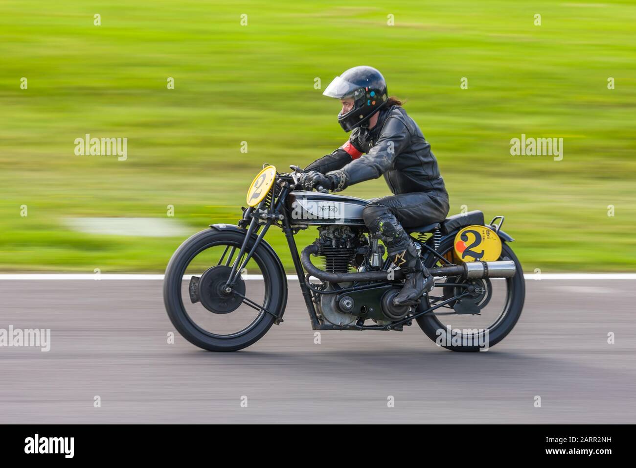 1928 Norton CS1 Motorrad mit Geschwindigkeit. Stockfoto