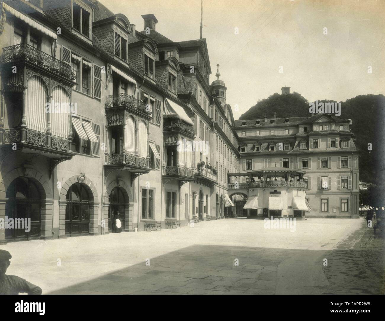 Blick auf das Sanatorium, Bad Ems, Deutschland 1900s. Stockfoto