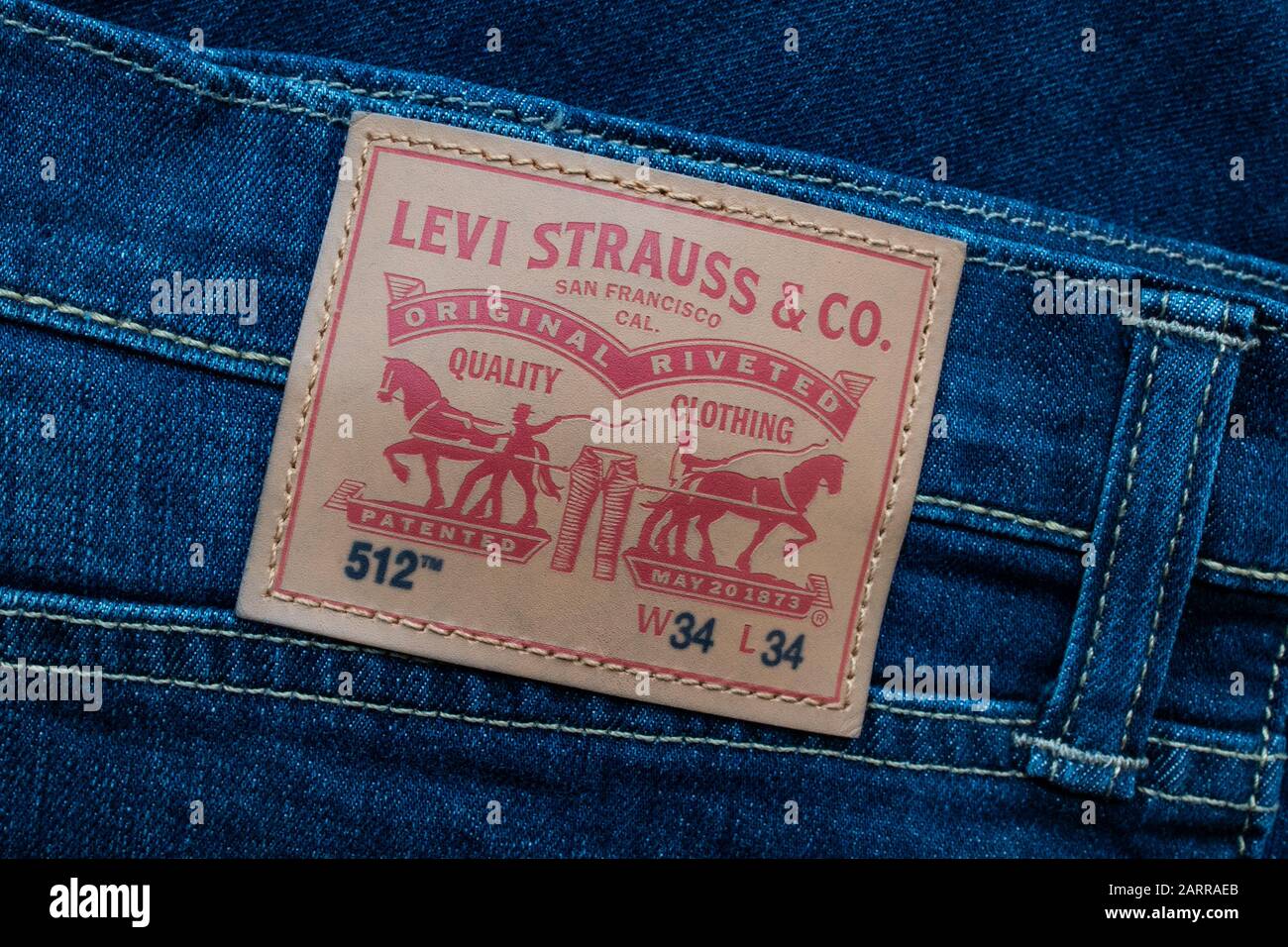 Levi strauß & Co Jeans Label Stockfoto