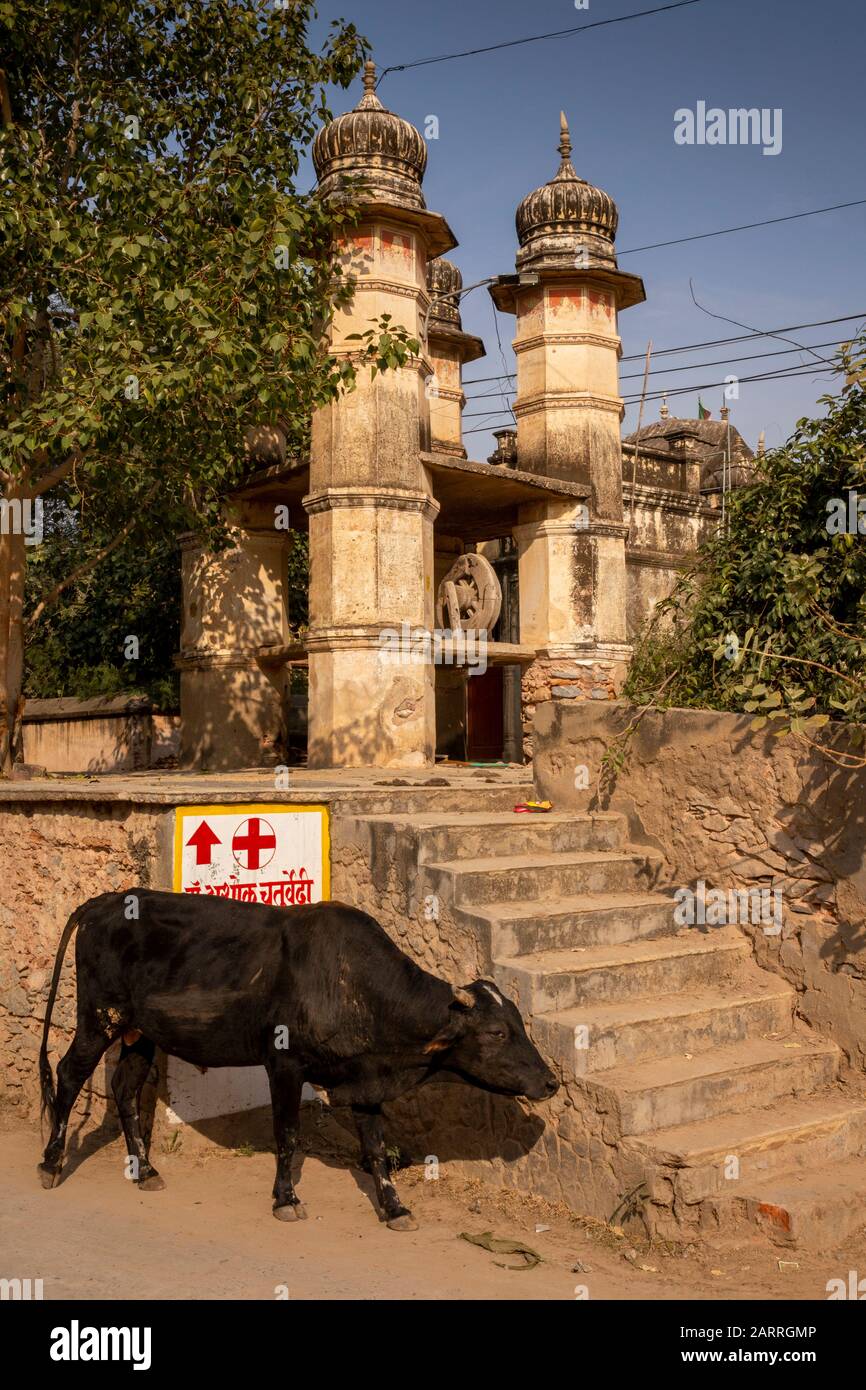 Indien, Rajasthan, Shekhawati, Nawalgarh, Stadtzentrum neben Choilkhani Haveli Stockfoto