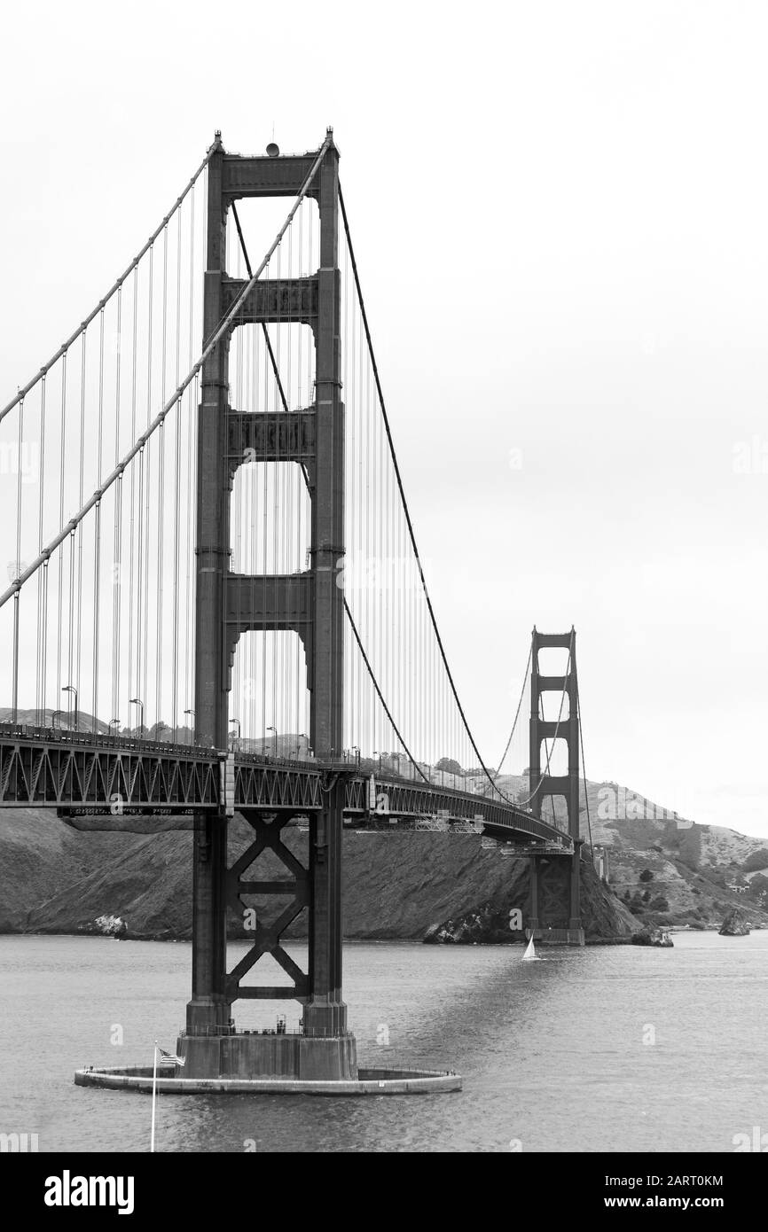 San Francisco Golden Gate in Schwarzweiß Stockfoto