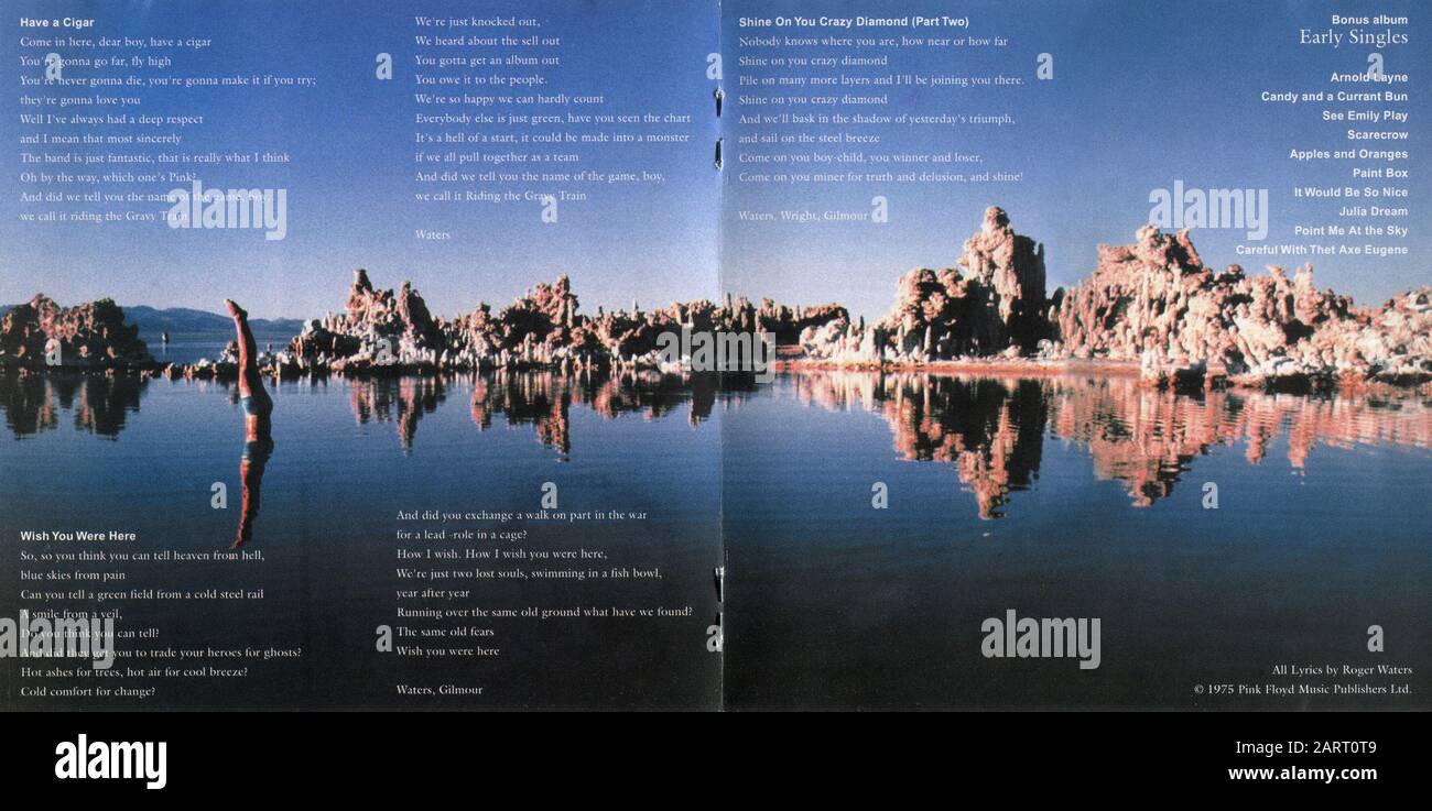 CD: Pink Floyd "Wish You Were Here", Limitierte Ausgabe, veröffentlicht auf EMI-PLATTEN im Jahr 2000. Stockfoto