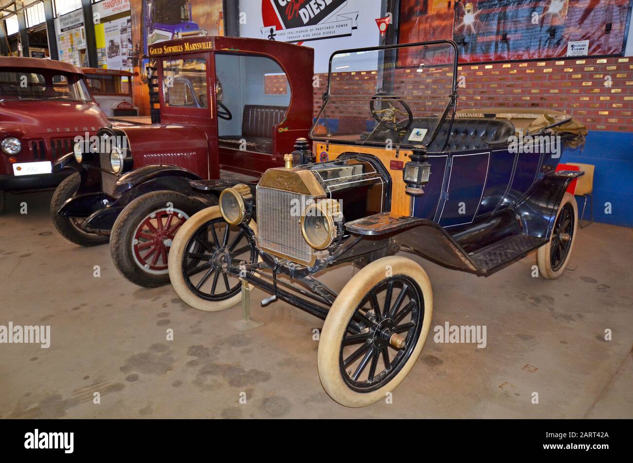 Alice Springs, NT, Australien - 20. November 2017: Oldtimer im Ghan Museum Stockfoto