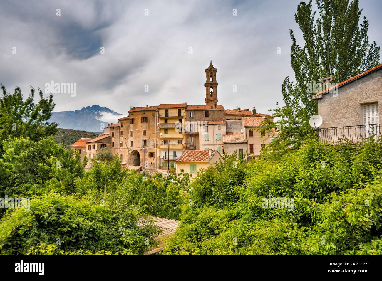 Stadt Francardo, cortenais Region, Departement Haute-Corse, Korsika, Frankreich Stockfoto