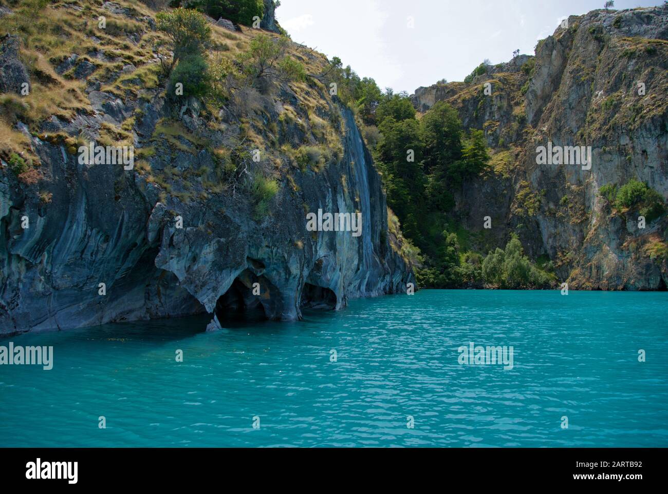 Marmorhöhlen in Chile im General Carrera Lake Stockfoto