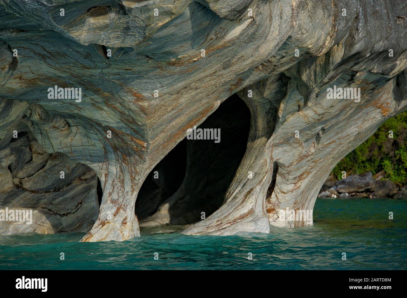 Marmorhöhlen in Chile im General Carrera Lake Stockfoto