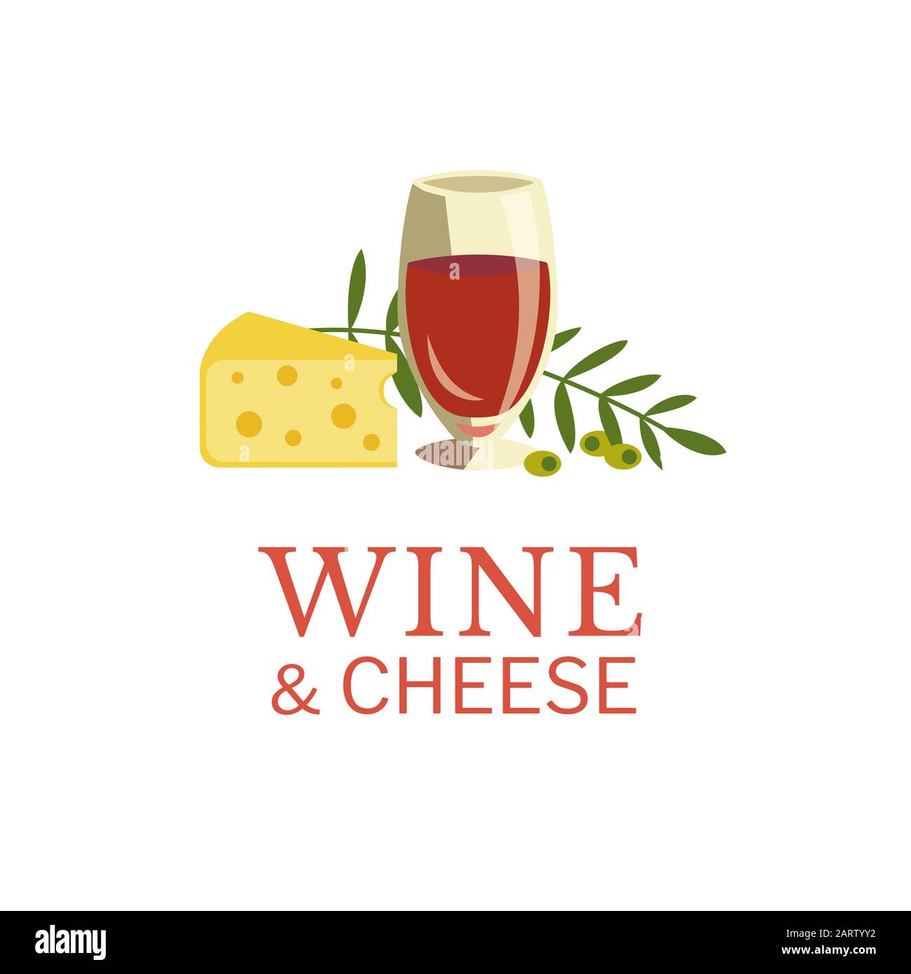 Wein und Käse Vektor Symbol Design Hintergrund Stock Vektor