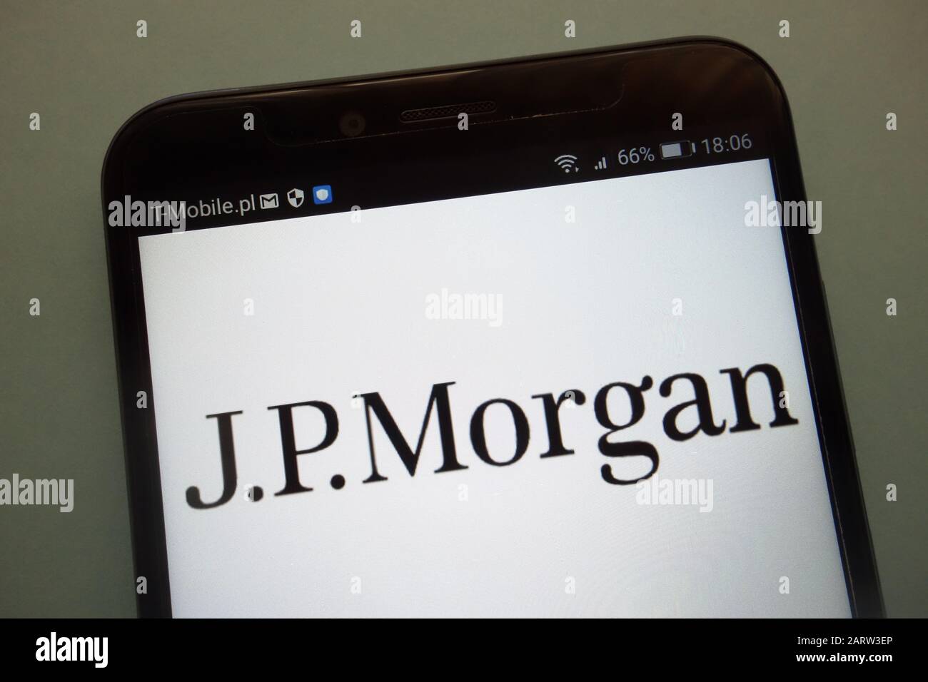J.P. Morgan-Logo auf einem Smartphone Stockfoto
