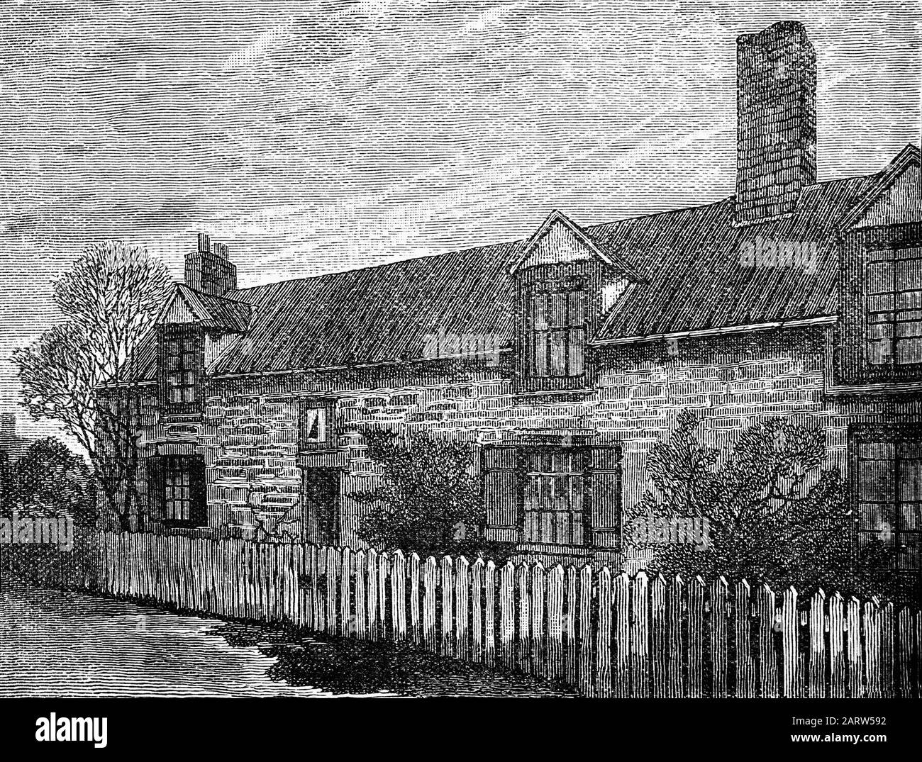 George Stephenson lebte in 'Dial Cottage', das noch an der Great Lime Road in West Moor südlich von Killingworth steht. Stephenson, ursprünglich ein Haus mit einem Boom, baute das Gelände aus und baute es zu einem komfortablen Vierzimmerhaus Um. Als sie dort lebte, entwickelte Stephenson dort eine der ältesten Lokomotiven, genannt die "Blücher", die im Jahr 1814 auf der Zechenbahn Killingworth verkehrte. Stockfoto