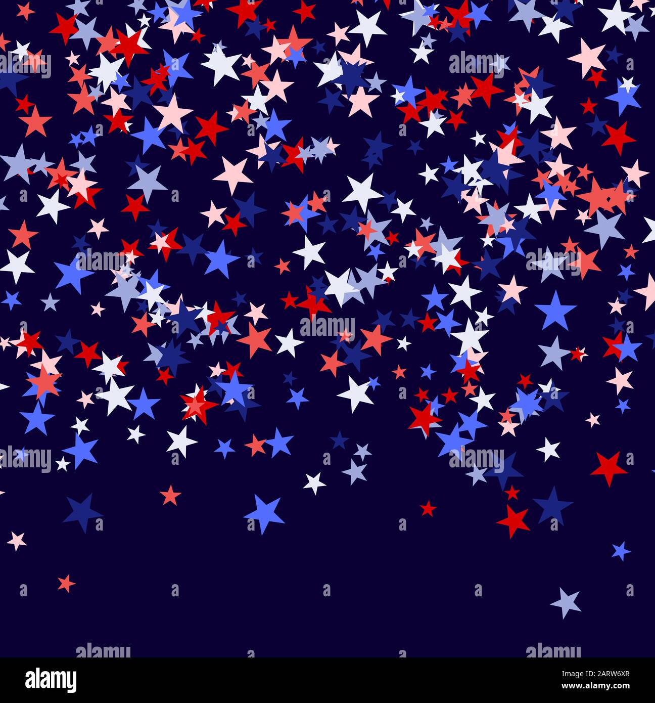 Hintergrund aus rot, blau und weiß fallenden Sternen. Verwendbar für den Präsidenten Day, Den Unabhängigkeitstag USA und andere patriotische Feiertage. Bestandsvektor Stock Vektor
