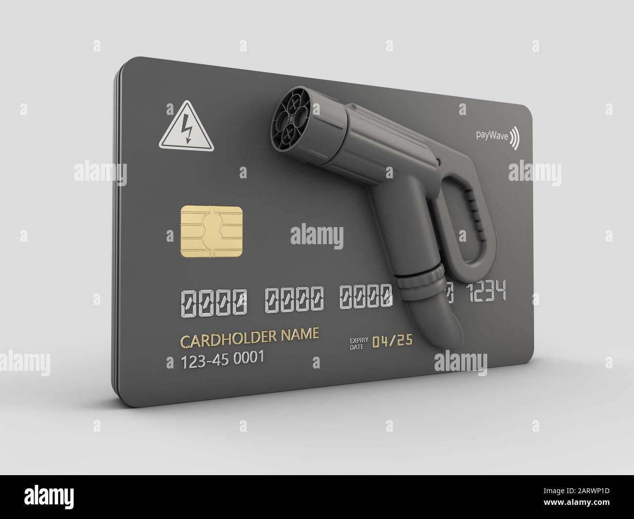 3d Rendering Realistischer Kreditkarten mit Düsenladestecker. Stockfoto