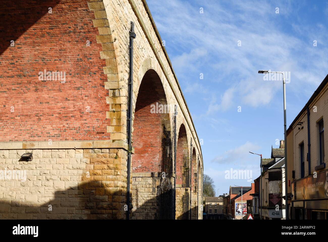 Mansfield Train Viaduct Arches Nottinghamshire, Großbritannien. Stockfoto