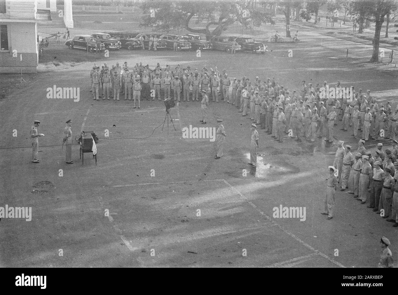 Schulungstreiber und Motorradfahrer (S.O.B.M.) in Bandoeng Rede von einem allgemeinen Datum: April 1947 Ort: Bandung, Indonesien, Niederländisch-Ostindien Stockfoto