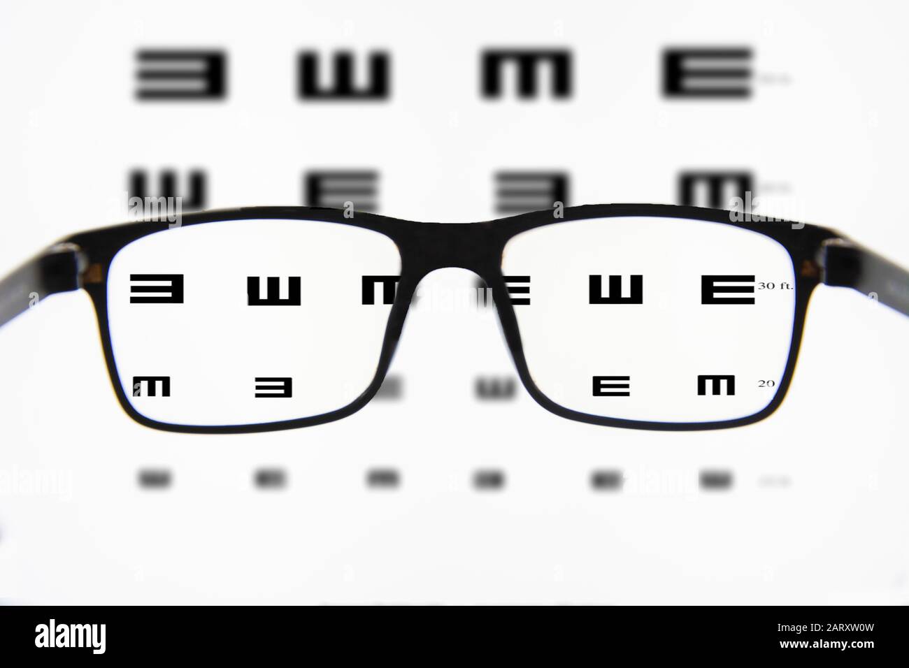 Brille mit Augenschein Stockfoto