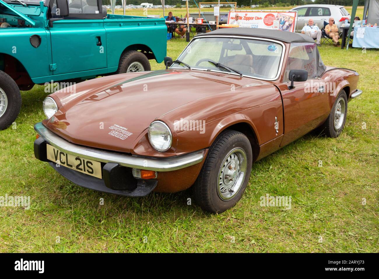 Triumph Spitfire Oldtimer, 1,5 Liter, auf einer Automobilmesse in Großbritannien Stockfoto