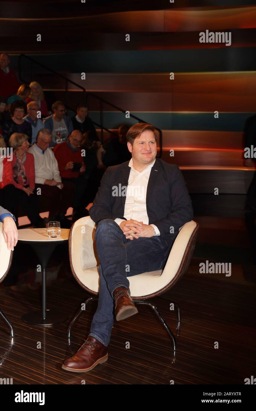 Michael Bröcker bei der Aufnahme der ZDF-Talkshow 'Markus Lanz' im Fernsehmacher-Studio auf dem Phönixhof. Hamburg, 29.01.2020 Stockfoto