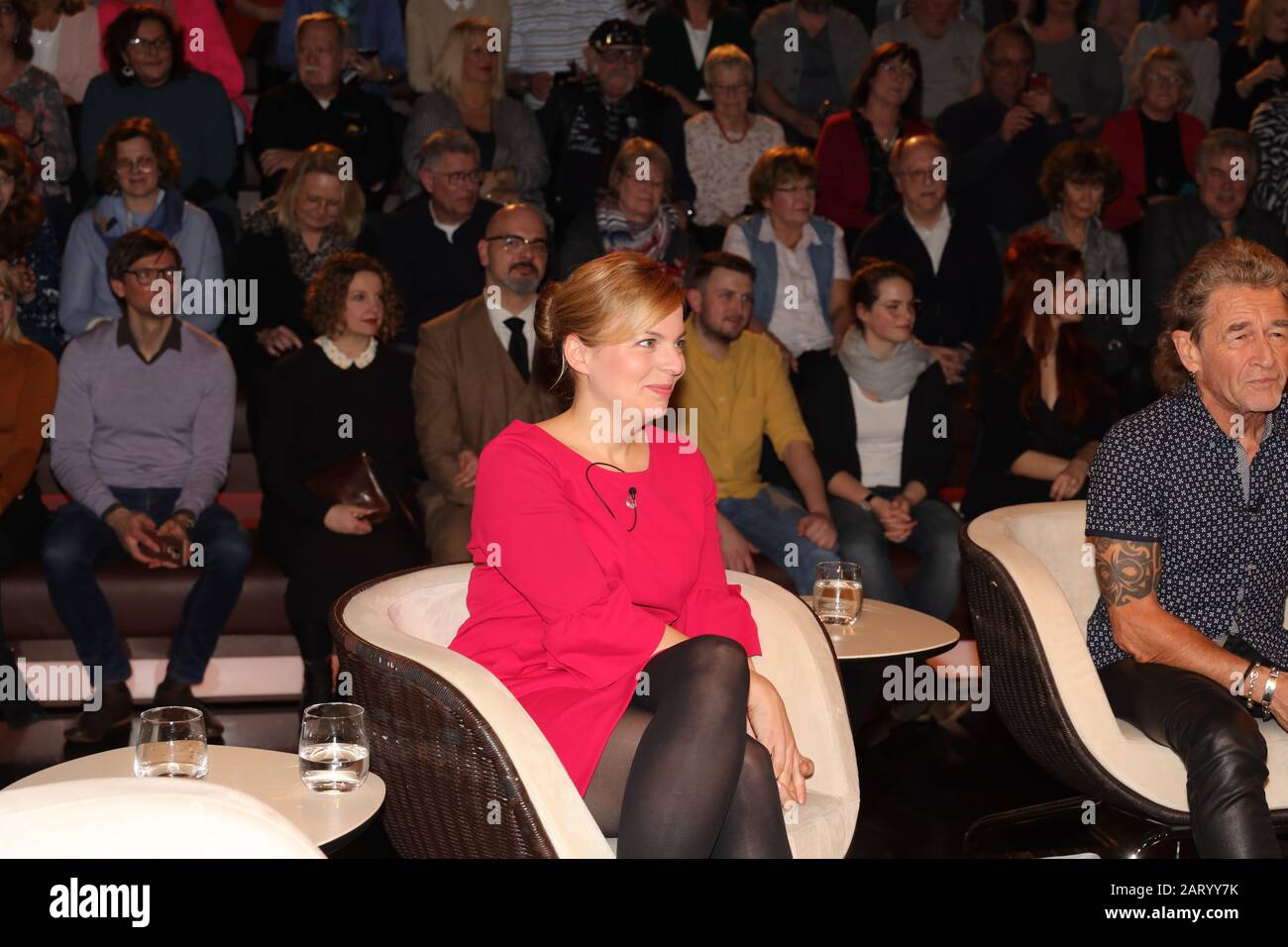 Katharina Schulze bei der Aufnahme der ZDF-Talkshow 'Markus Lanz' im Fernsehmacher-Studio auf dem Phönixhof. Hamburg, 29.01.2020 Stockfoto