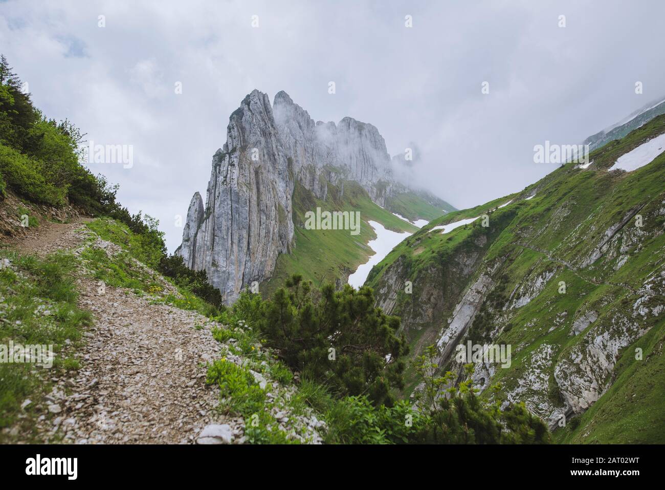 Klippe am Kreuz in Appenzell, Schweiz Stockfoto