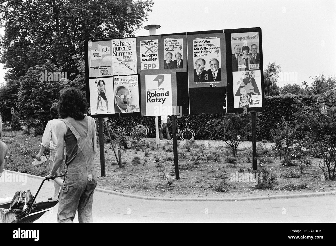 Deutsche Europawahlräte Datum: 4. Juni 1979 Ort: Deutschland Schlagwörter: Plakate, Wahlen Stockfoto