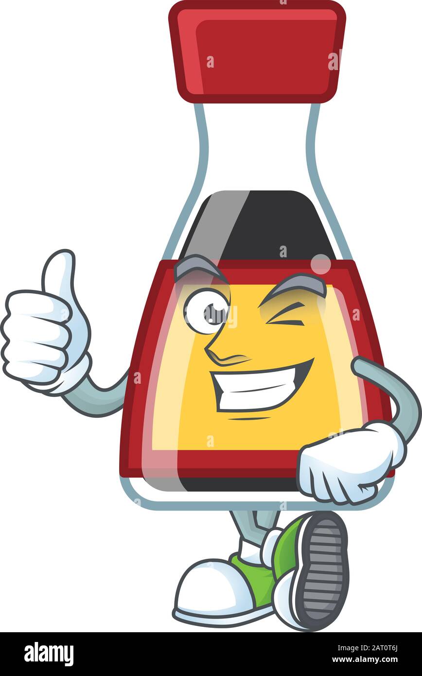 Eine Ikone der Say asian Sauce, die mit Den Daumen nach oben geste Stock Vektor