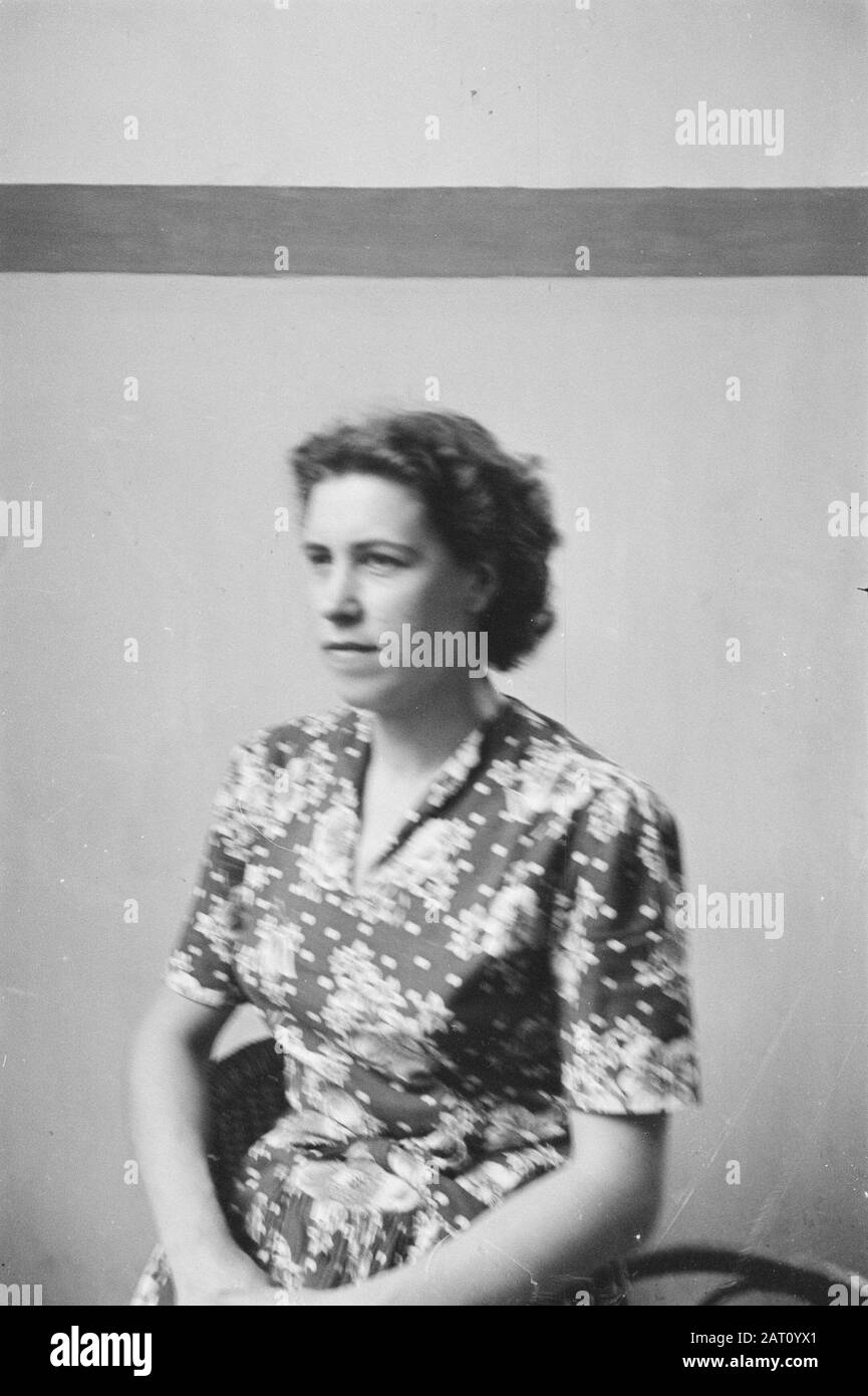Unbekannte Dame Datum: April 1947 Ort: Indonesien, Niederländische Ostindien Schlüsselwörter: Porträts Stockfoto