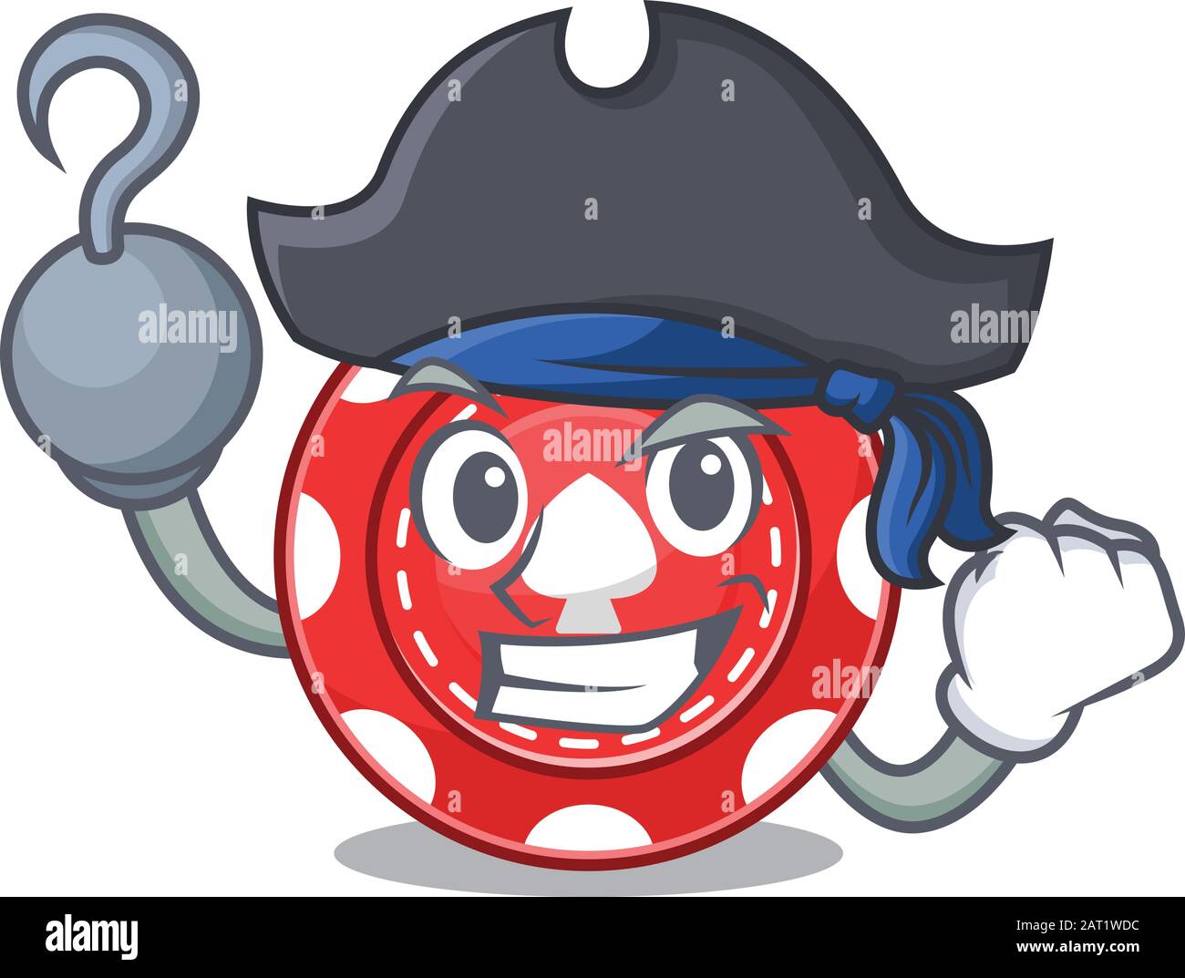 Coole und lustige Spielchips Cartoon-Stil mit Hut Stock Vektor