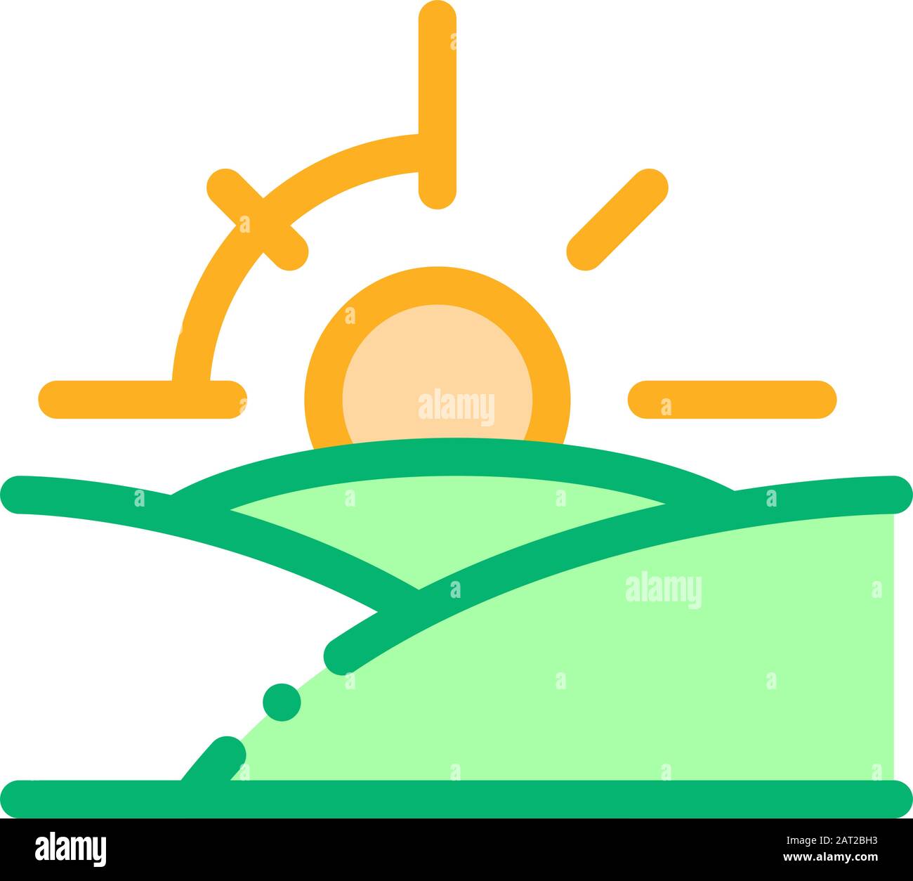 Darstellung Der Vektorkontur Des Sonnenuntergangssymbols Stock Vektor
