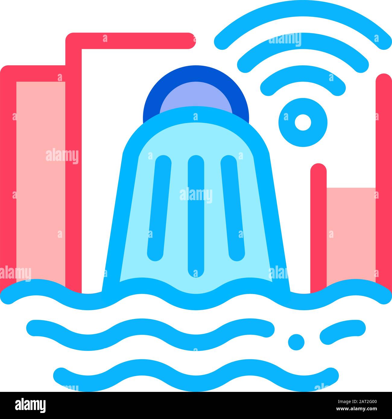 Smart Hydroelectric Power Station Icon Vector - Abbildung Der Umrisse Stock Vektor