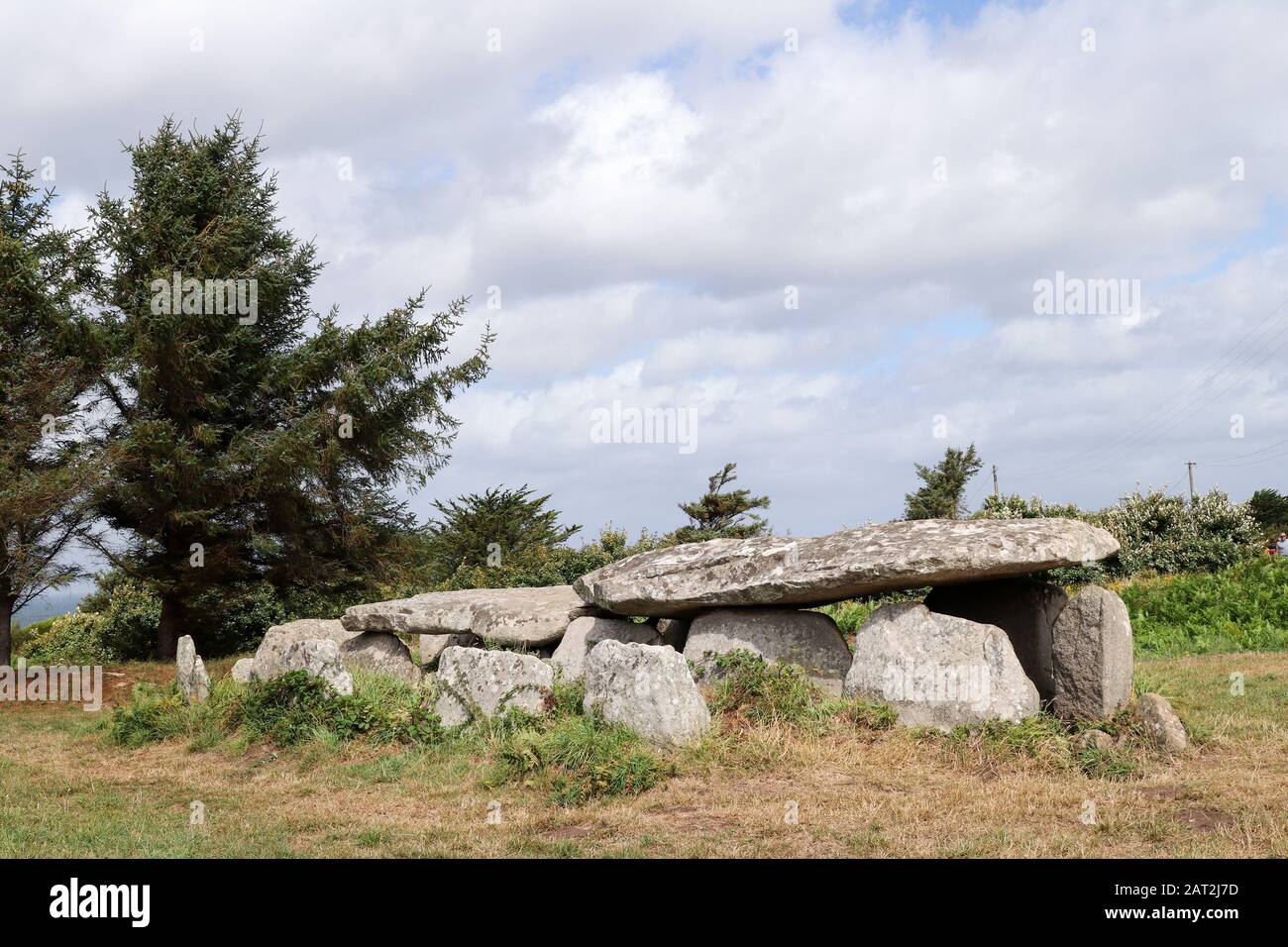 Dolmen - Galeriegrabes von Ile Grande - Grand Island - in Pleumeur-Bodou, Bretagne, Frankreich Stockfoto