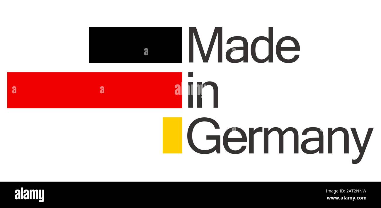 Gütesiegel mit Text in Deutschland gemacht und die Farben der deutschen Flagge Stock Vektor
