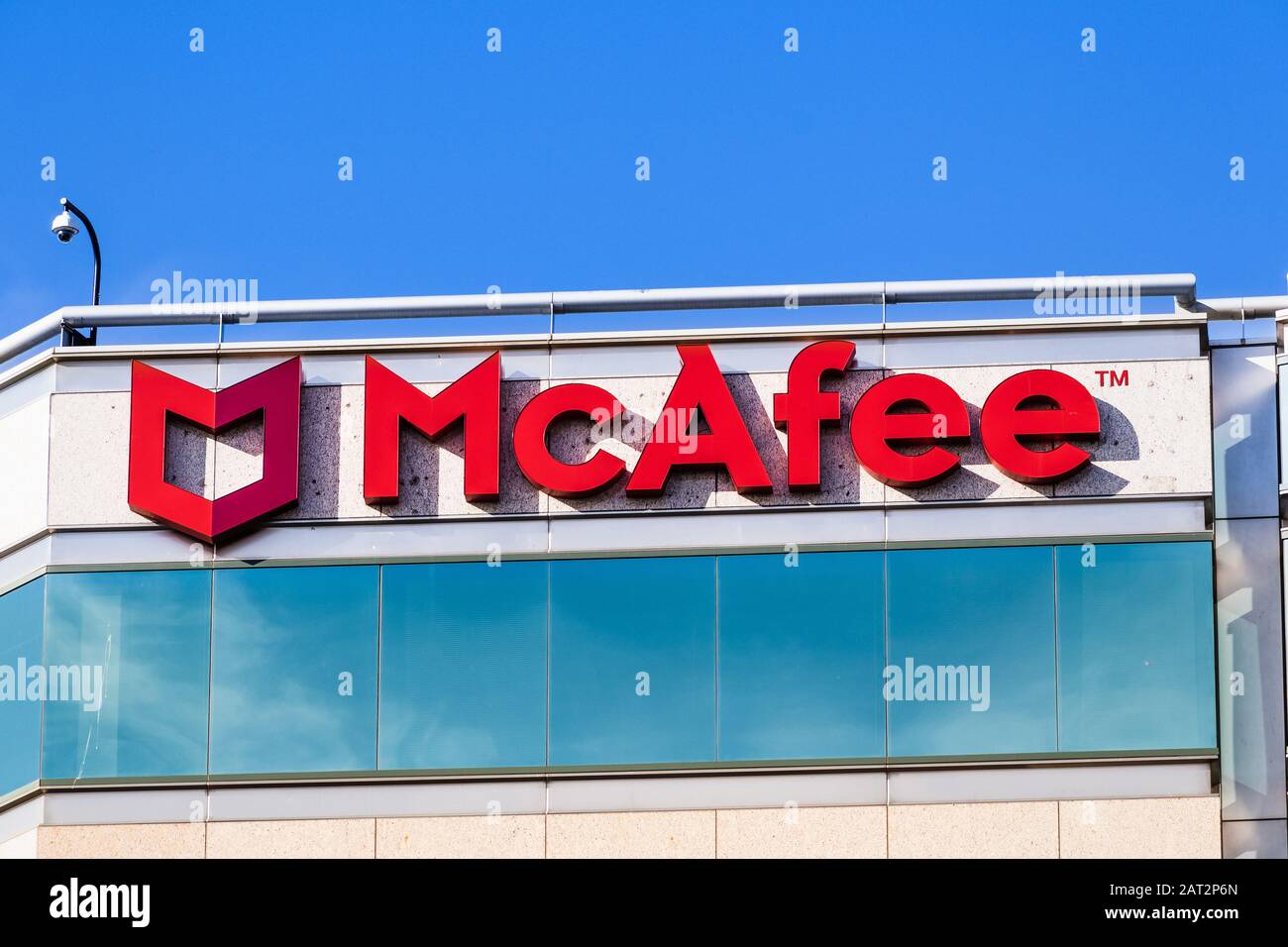 29. Januar 2020 Santa Clara/CA/USA - McAfee Headquarters im Silicon Valley; McAfee, LLC ist ein US-amerikanisches globales Computersicherheitssoftware joi Stockfoto