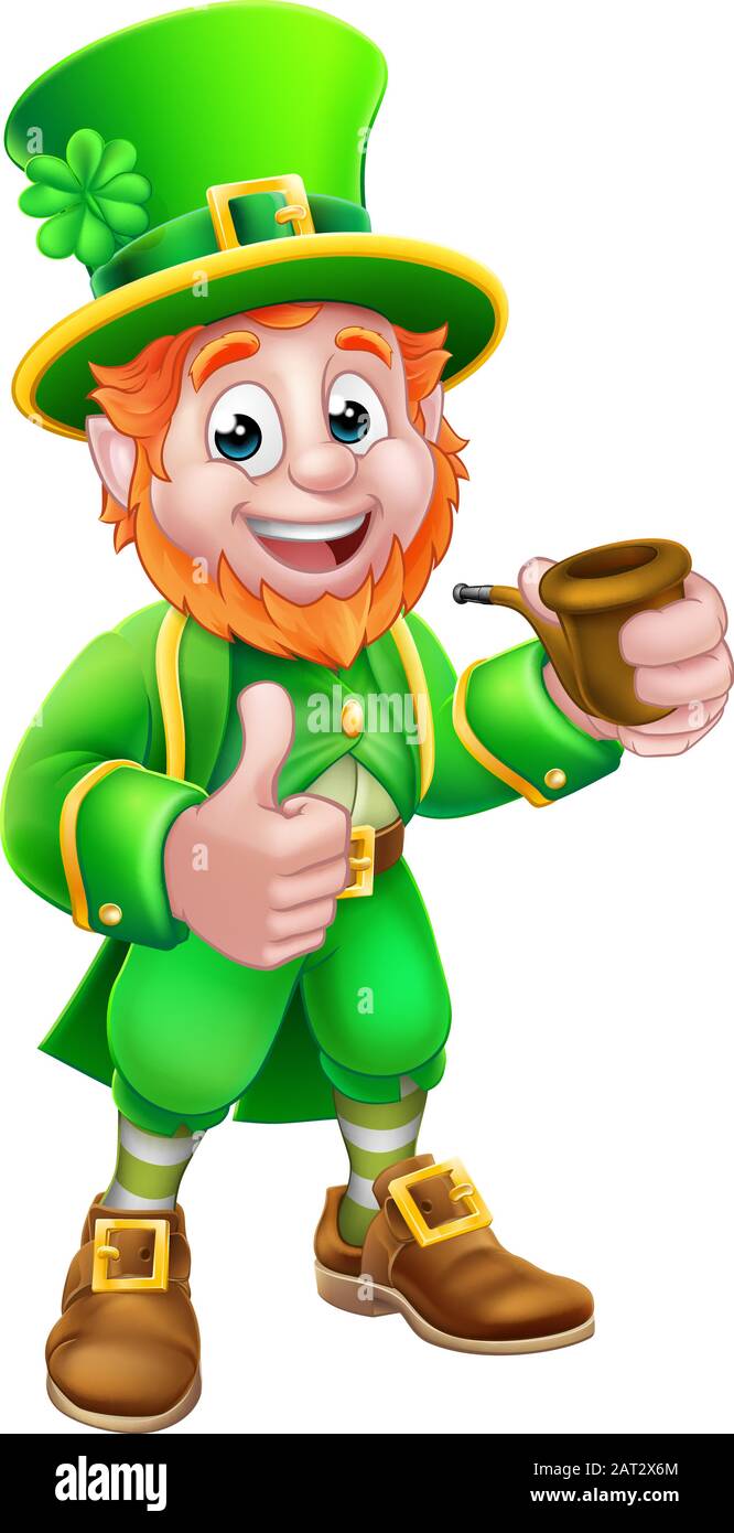 Leprechaun St Patricks Day Zeichentrickfigur Stock Vektor