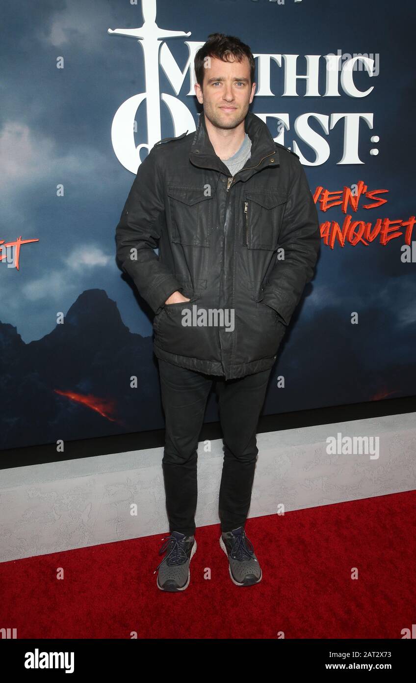29. Januar 2020 - Hollywood, Kalifornien - Aaron Geary. Premiere Von "'Mythic Quest: Raven's Banquet'" von Apple TV+im Cinerama Dome. (Kreditbild: © Fs/AdMedia über ZUMA Wire) Stockfoto