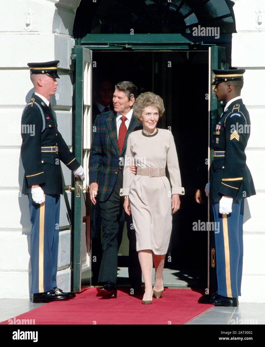 Präsident Ronald Reagan und First Lady Nancy Reagan im Weißen Haus, Washington DC, Vereinigte Staaten von Amerika Stockfoto