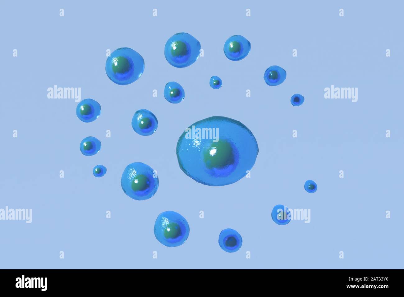Das 3D-Rendering der Zellbiologie befasst sich mit der kleinsten Lebenseinheit. Stockfoto