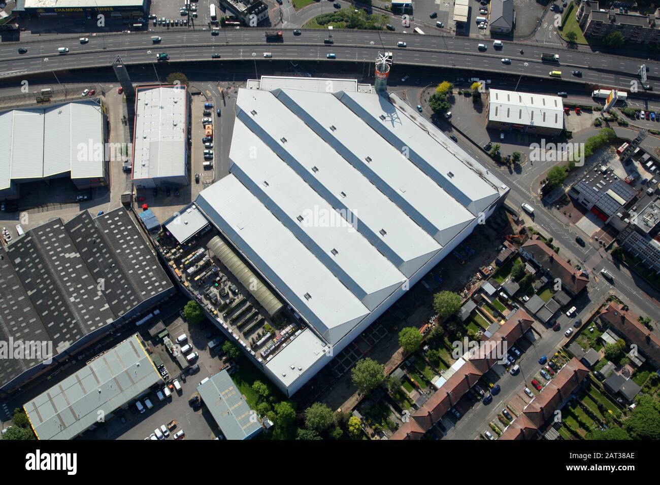 Luftaufnahme von B&Q New Malden in London Stockfoto