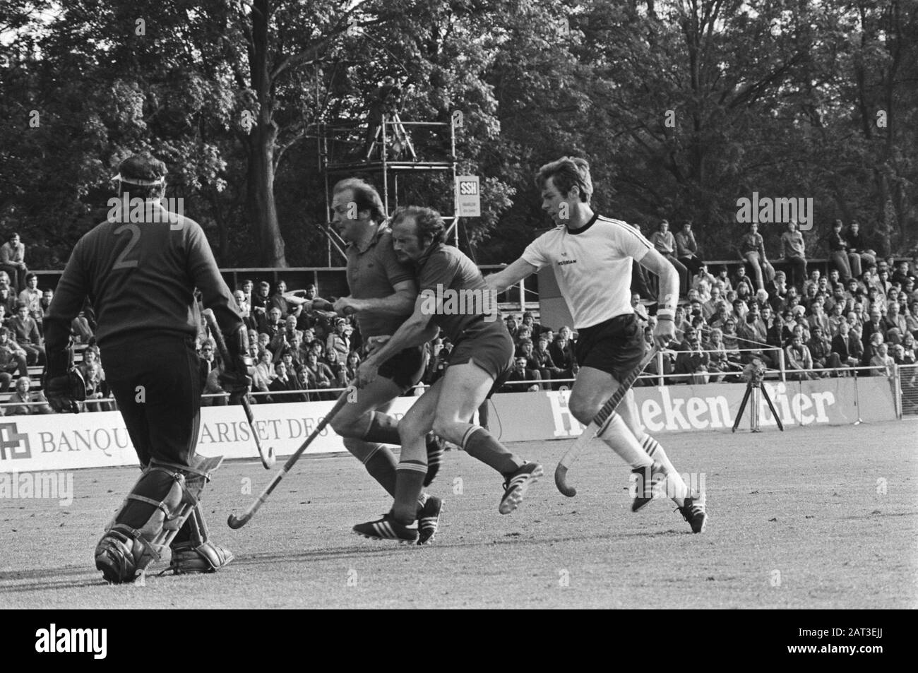 Hockey; Europacup Männer in Amstelveen, Game Moments Datum: 4. Juni 1976 Ort: Amstelveen, Noord-Holland Schlagwörter: Eishockey-Institution Name: Europacup Stockfoto
