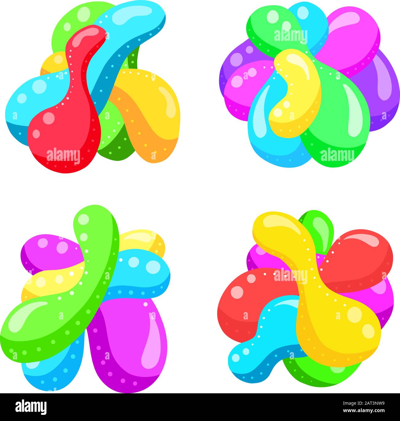 Farbenfrohe abstrakte, Handgezeichnete Balloon-Blase-Loco- oder Icon-Vector-Illustrationen, Um ein Design aufzuhellen Stock Vektor