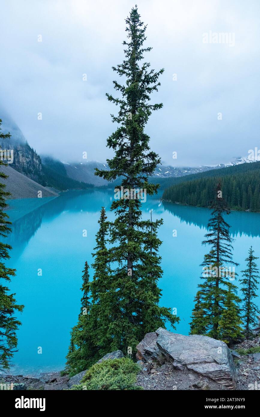 Moraine Lake, Banff, Kanada Stockfoto