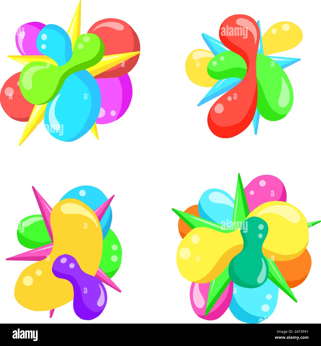 Farbenfrohe abstrakte, Handgezeichnete Balloon-Blase-Loco- oder Icon-Vector-Illustrationen, Um ein Design aufzuhellen Stock Vektor