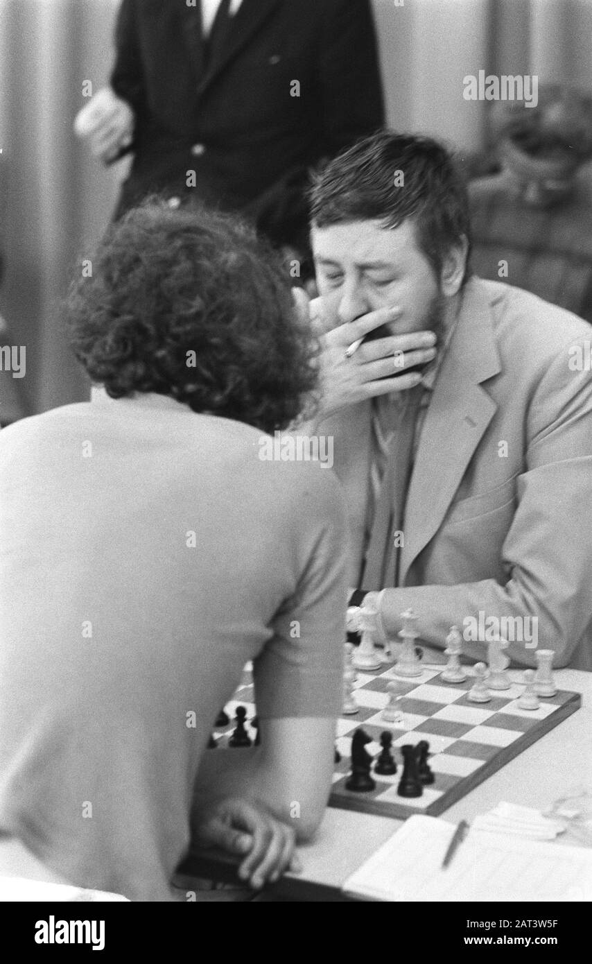 IBM Schach-Turnier in RAI Amsterdam, NR. 6A Eddy Scholl Datum: 13. Juli 1971 Ort: Amsterdam, Noord-Holland Schlagwörter: Name der Schacheinrichtung: RAI Stockfoto