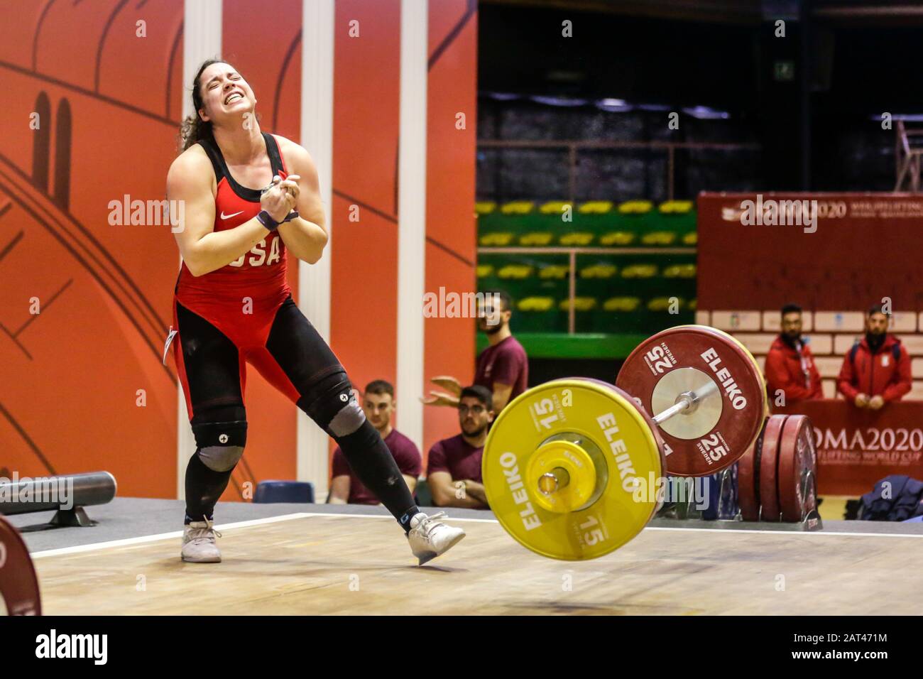 Rome, Italien, 30. Januar 2020, alwine meredith Light (usa) Gewinner der 71 kg-Kategorie während der IWF Weightlifting World Cup 2020 - Gewichtheben - Credit: LPS/Claudio Bosco/Alamy Live News Stockfoto