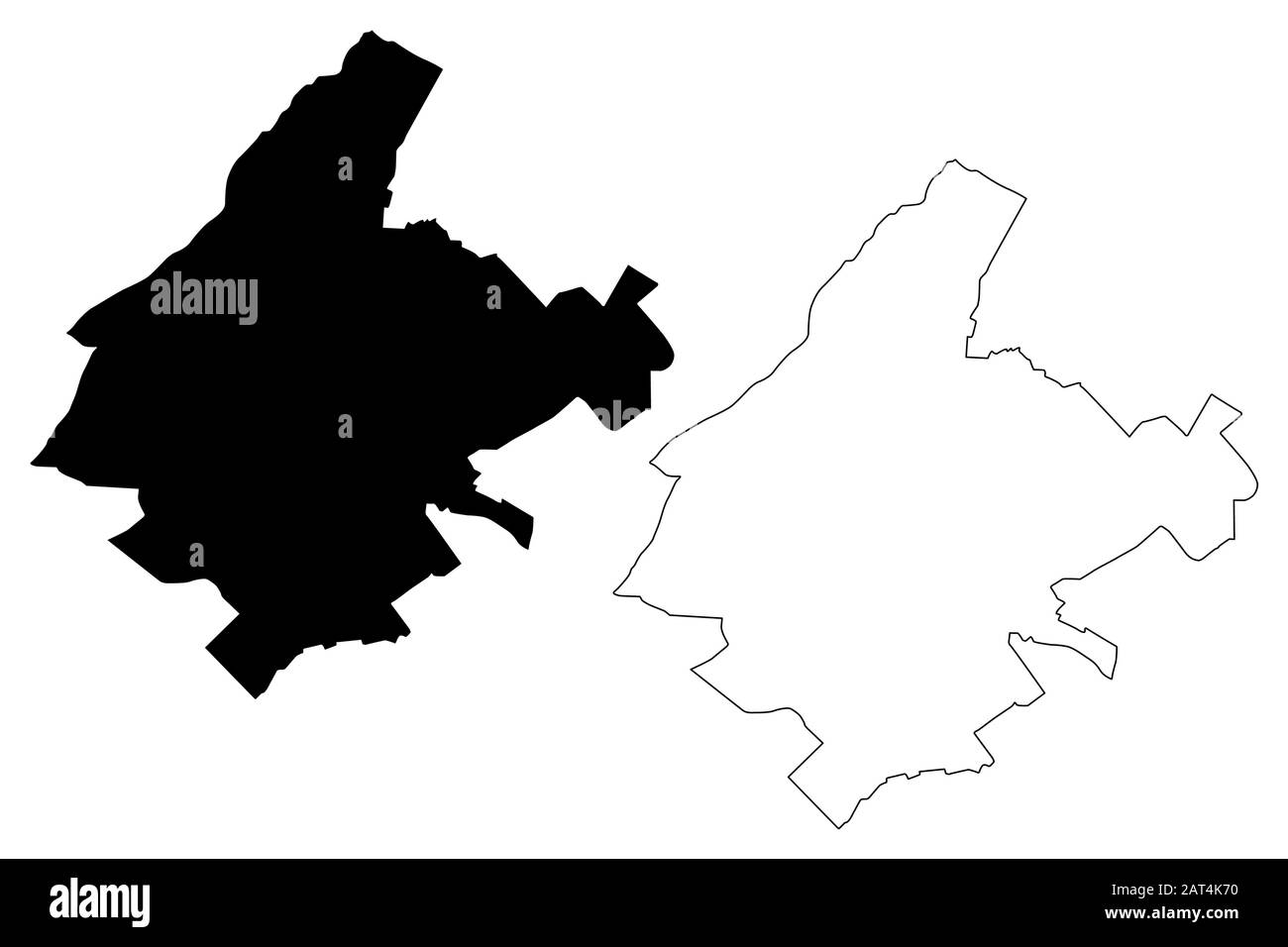 Athen Stadt (griechische Republik, Griechenland, Hellas, Attika) Karte Vektor-Illustration, Skizze Stadt Athen Karte Stock Vektor