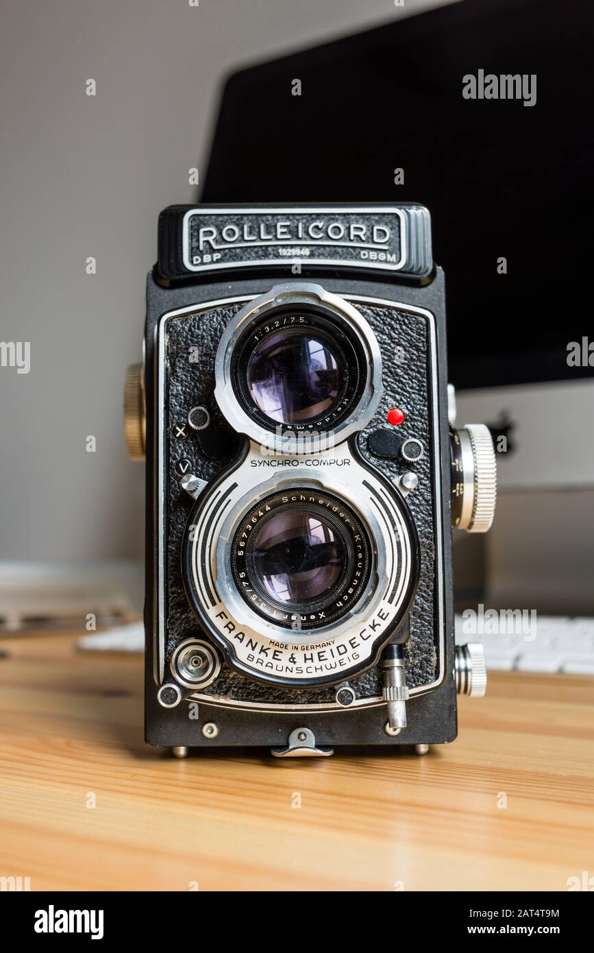 Rolleicord Reflex Kamera mit Doppelobjektiv Stockfoto